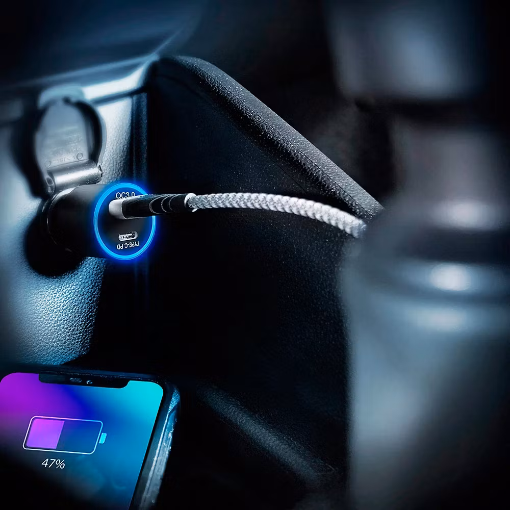 Billaddare med QC3.0 och USB-C PD 36W
