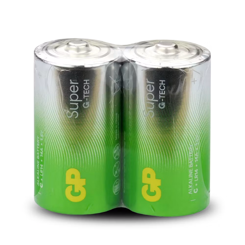 GP Super Alkaline G-TECH LR14/C batterier, 2-pack