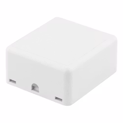 Deltaco Utanpåliggande vägguttag för Keystone, 2 portar, vit