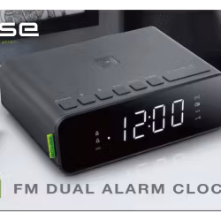 Muse M-175 WI Väckarklocka FM & Trådlös laddning – Dubbla alarm, vit