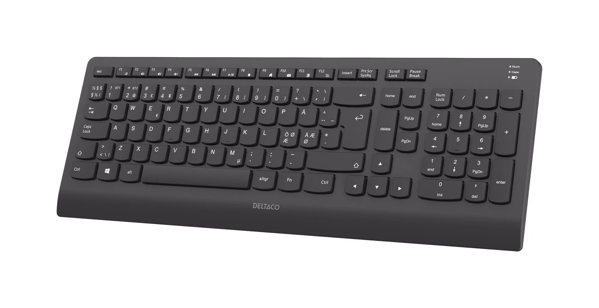 DELTACO TB-903 Bluetooth Tangentbord – Tyst låg profil, svart