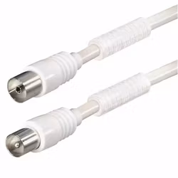 Qbulk Antennkabel 85 dB 7,5m med Ferrit – Vit IEC hane-hona