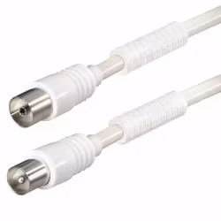Antennkabel 5m vit med ferrit – IEC klass B | Qbulk 102804