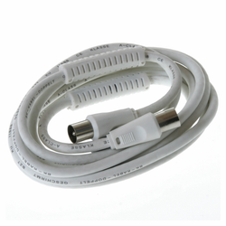 Antennkabel 5m vit med ferrit – IEC klass B | Qbulk 102804