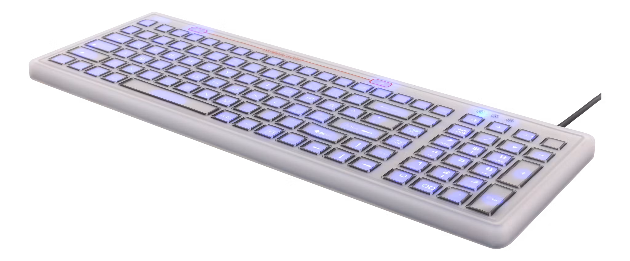 Vattentätt silikontangentbord TB-508 med LED – DELTACO, IP68, Nordisk layout