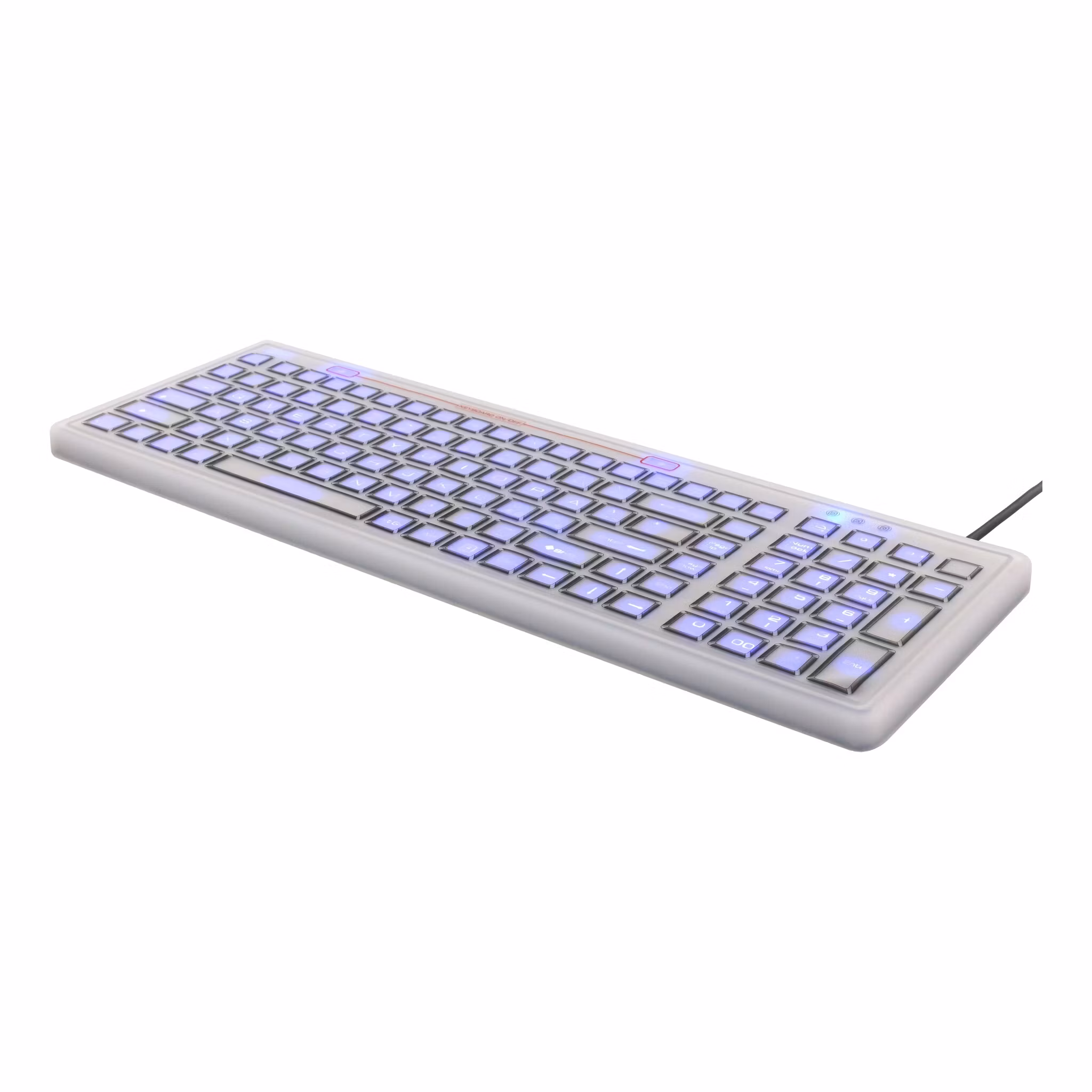 Vattentätt silikontangentbord TB-508 med LED – DELTACO, IP68, Nordisk layout