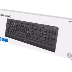 DELTACO TB-803 Tangentbord – Tyst & Trådbundet, Fullstorlek, Nordisk Layout