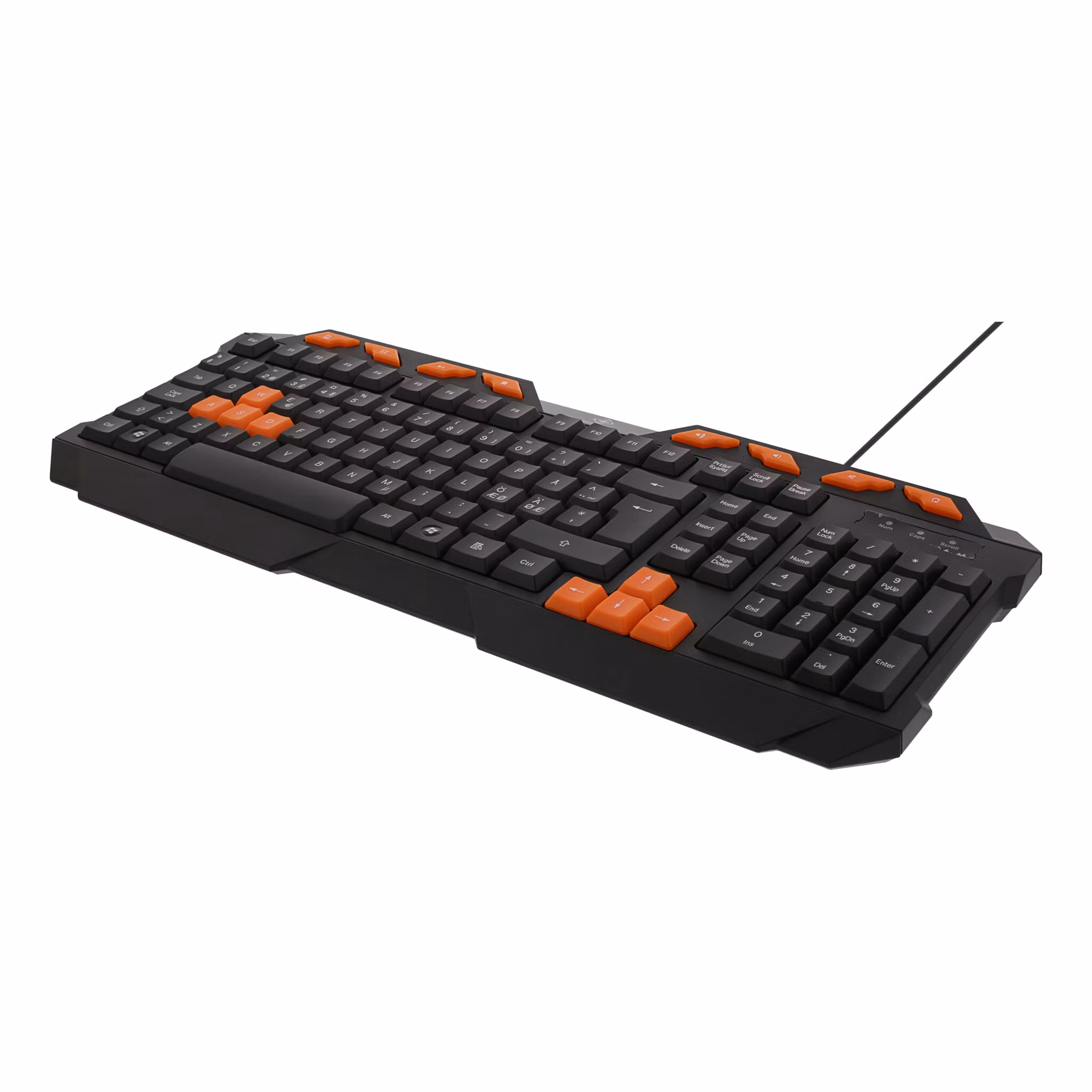 DELTACO GAMING GAM-024 DK110 speltangentbord med nordisk layout och orange tangenter