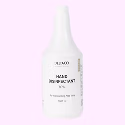 DELTACO OFFICE Handdesinfektionsmedel 1000 ml – 70% Alkohol & Aloe Vera
