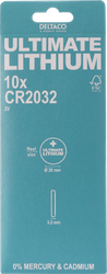 CR2032 Batterier, DELTACO Ultimate , 10-pack