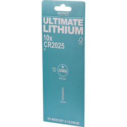 DELTACO Ultimate CR2025 Batterier 10-pack – Litium, 3V Knappceller