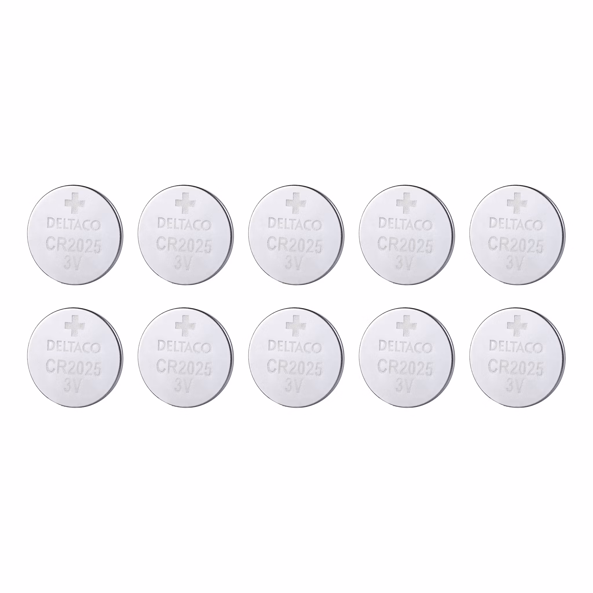 DELTACO Ultimate CR2025 Batterier 10-pack – Litium, 3V Knappceller