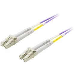 DELTACO LC–LC OM4 Fiberkabel 15m – Duplex, Multimode, 50/125, Lila