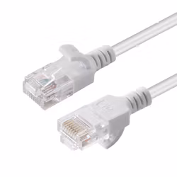 MicroConnect CAT6a Slim Nätverkskabel 1m – U/UTP, Snagless, LSZH, Vit