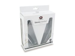 Conceptronic Chatstar Stereoheadset – 3,5 mm, Mikrofon, Volymkontroll, 2 m, Svart/Silver