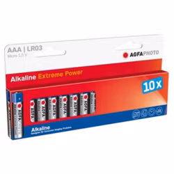 AGFAPHOTO Extreme Power AAA Batterier 10-pack – Alkaline 1.5V LR03 Micro