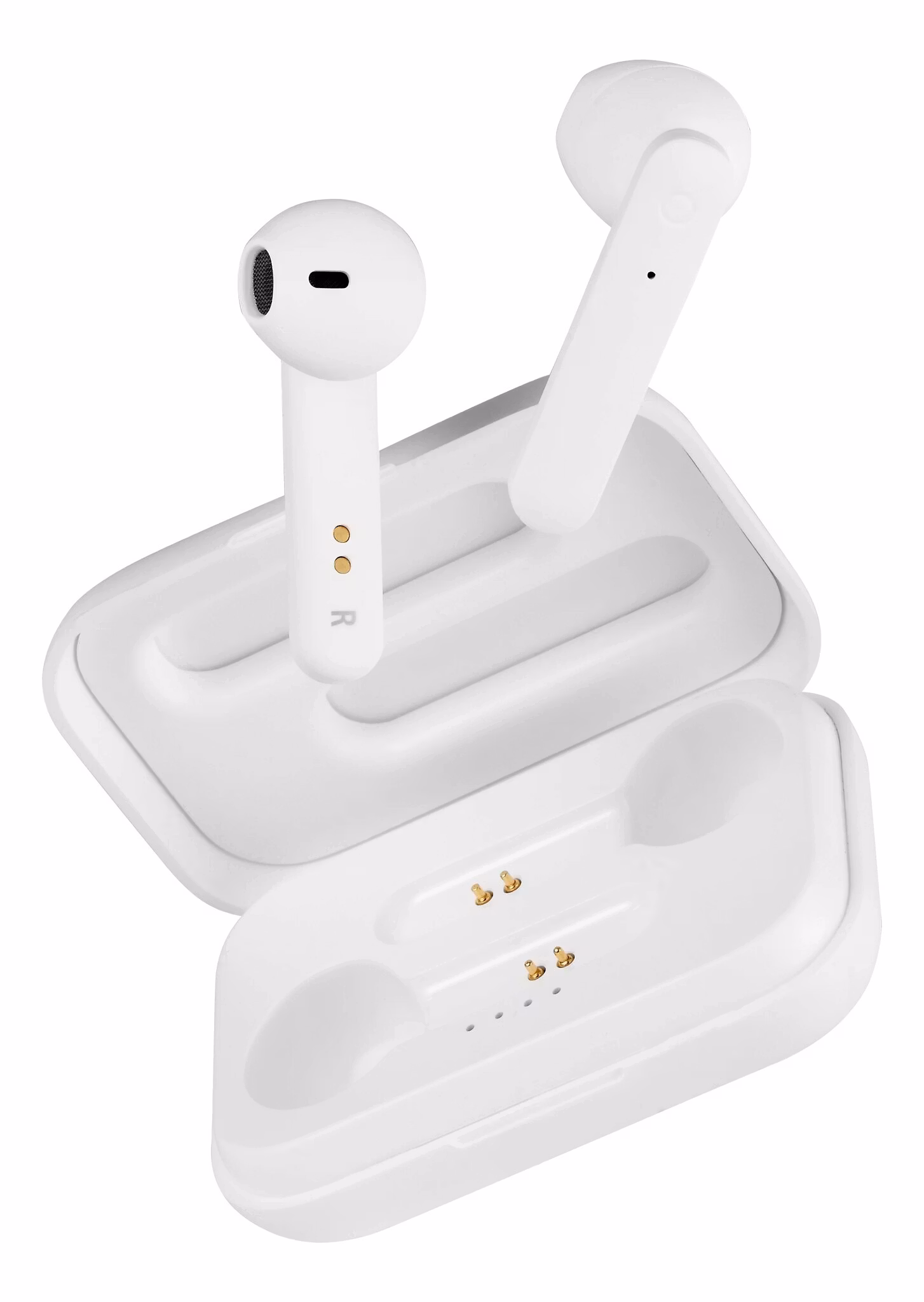 STREETZ TWS-105 True Wireless hörlurar mattvit med Bluetooth 5 och touch-knappar
