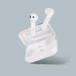 STREETZ TWS-105 True Wireless Hörlurar – Mattvit | Bluetooth 5 och Laddningetui
