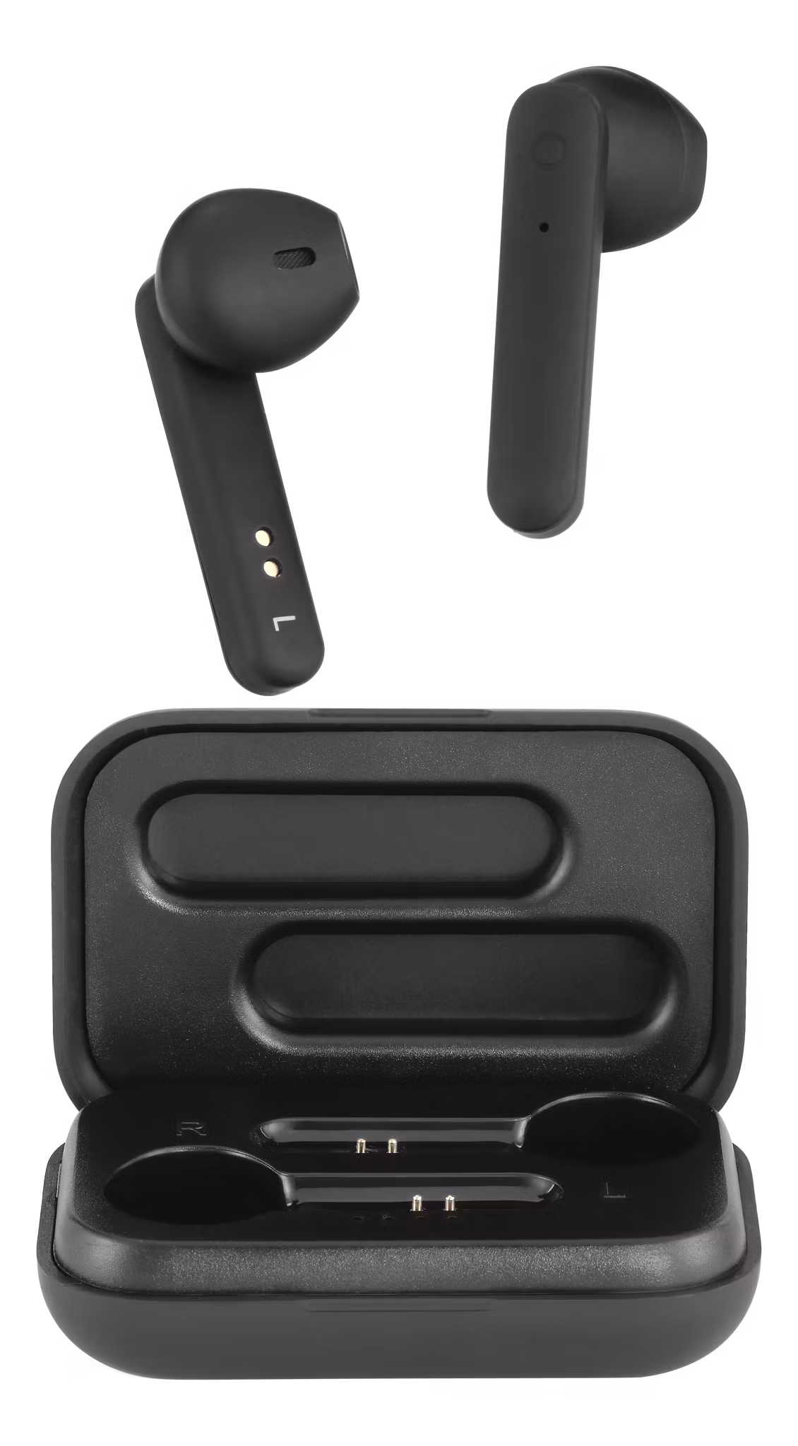 STREETZ TWS-104 True Wireless Hörlurar – Mattsvart | Bluetooth 5 och Laddningetui