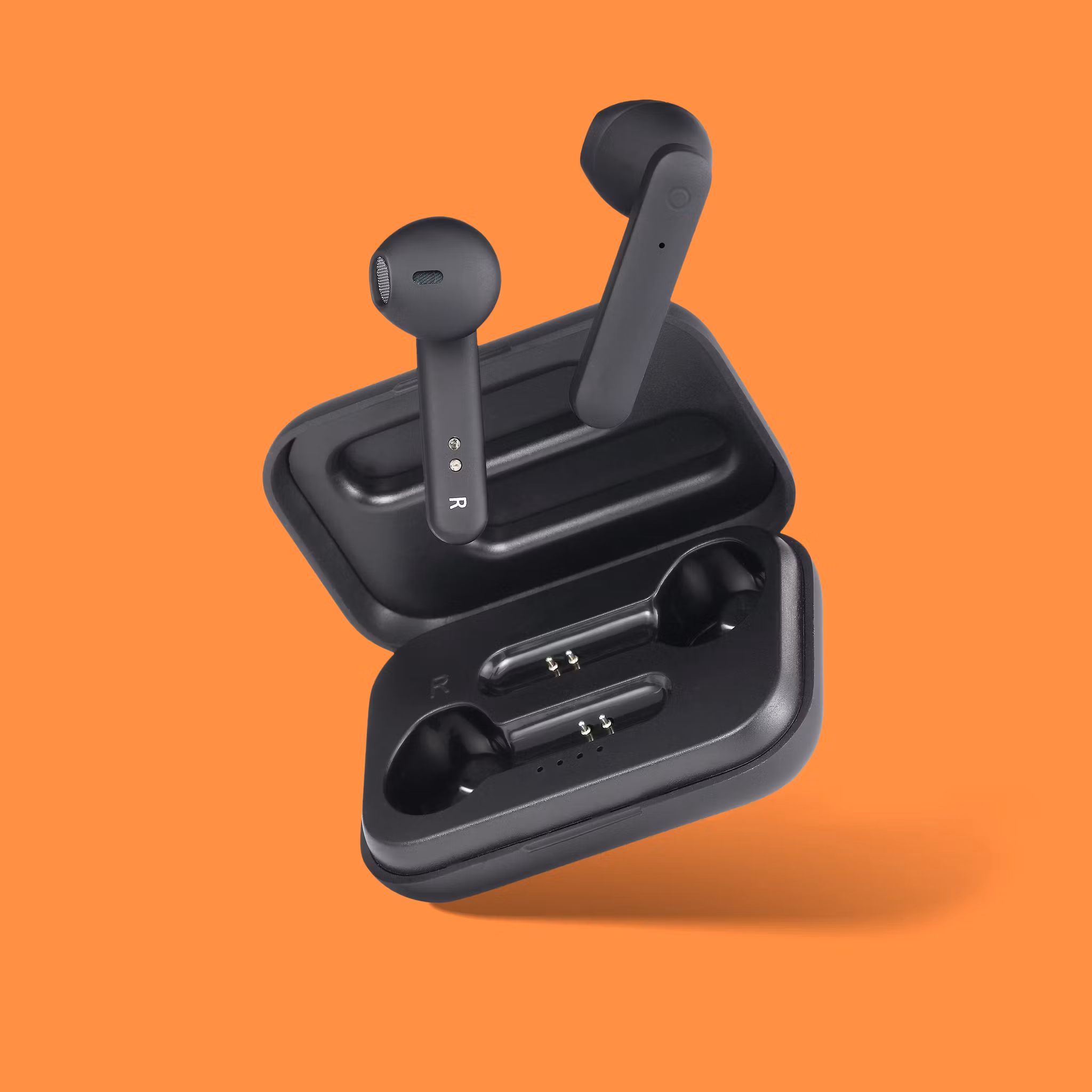 STREETZ TWS-104 True Wireless Hörlurar – Mattsvart | Bluetooth 5 och Laddningetui