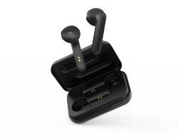 STREETZ TWS-104 True Wireless Hörlurar – Mattsvart | Bluetooth 5 och Laddningetui