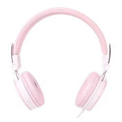 STREETZ HL-W202 Hopfällbara Hörlurar med Mikrofon – Rosa | 3,5 mm Anslutning