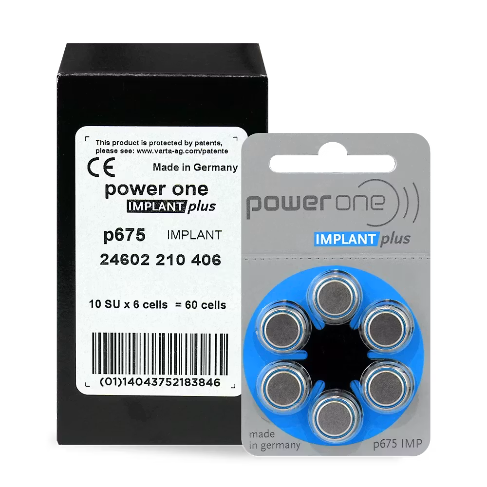 Hörapparatsbatterier PowerOne P675 IMPLANT PLUS