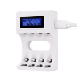 Deltaco USB-laddare (C704A4) för 4xAA/AAA – Med LED-display