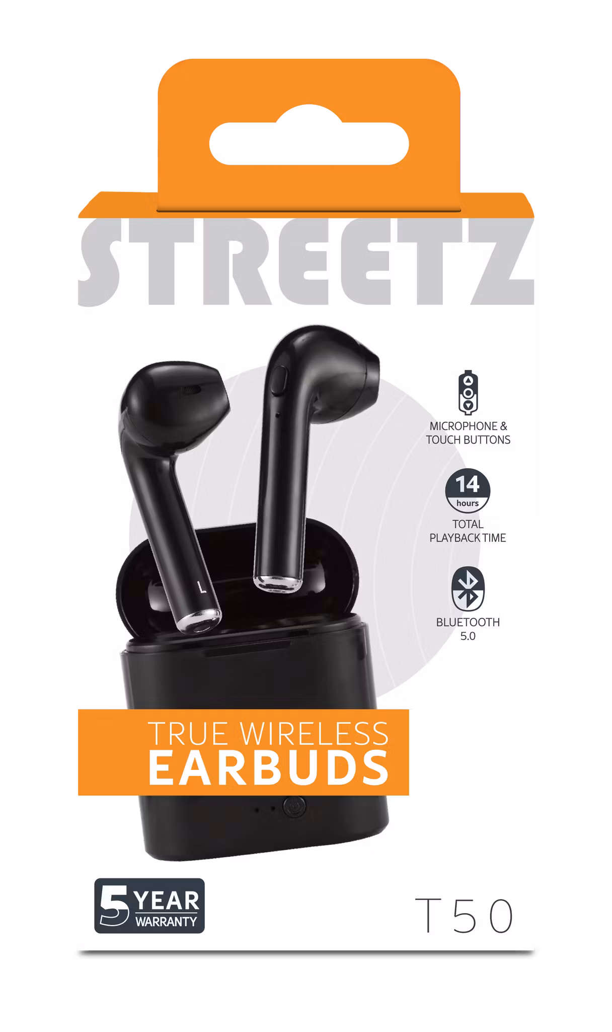 Streetz TWS-Hörlurar (TWS-0007) – Bluetooth 5 & 18 Timmar Speltid