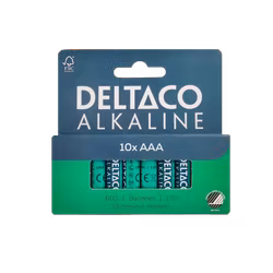 Deltaco AAA Batterier 10-pack – Svanenmärkt Kraft (LR03)