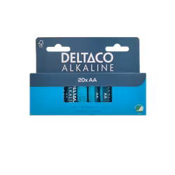 Deltaco AA Batterier 20-pack – Svanenmärkt Kraft (LR6)