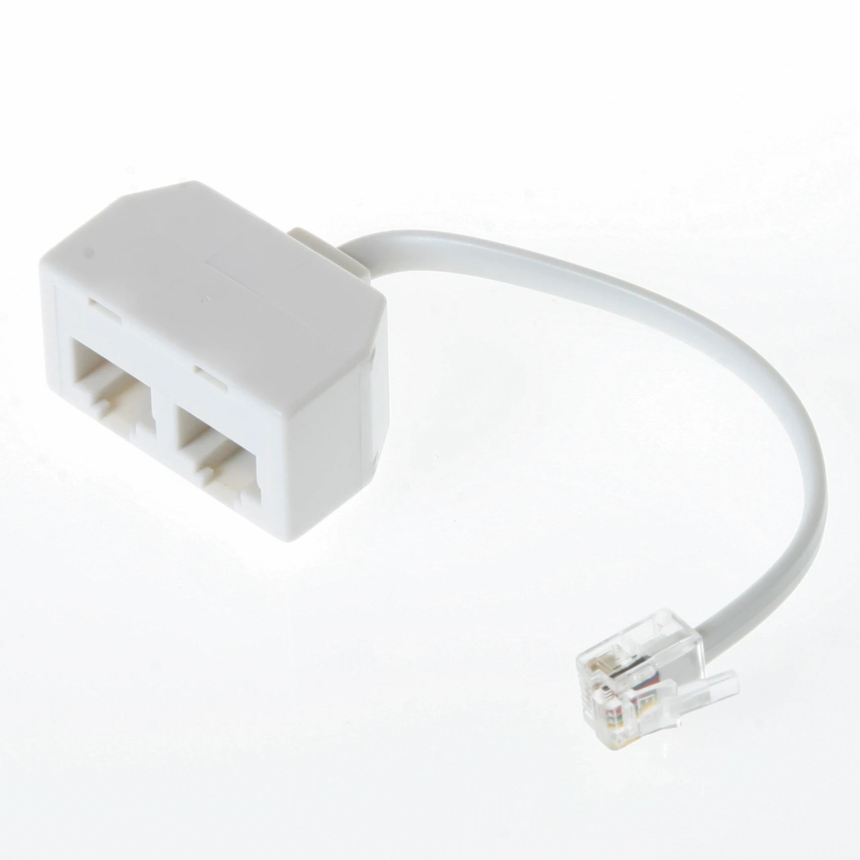 QNECT Modularadapter – 6P8C Hane till 2x 8P8C Hona (Vit)