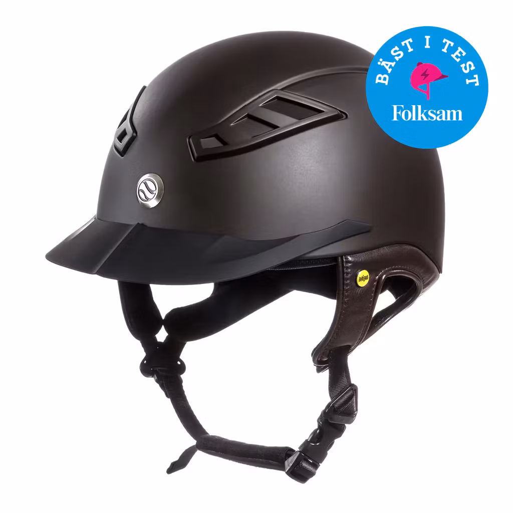 Ridhjälm EQ3 Lynx Smooth top, Brun. Testvinnande ridhjälm med Mips®.