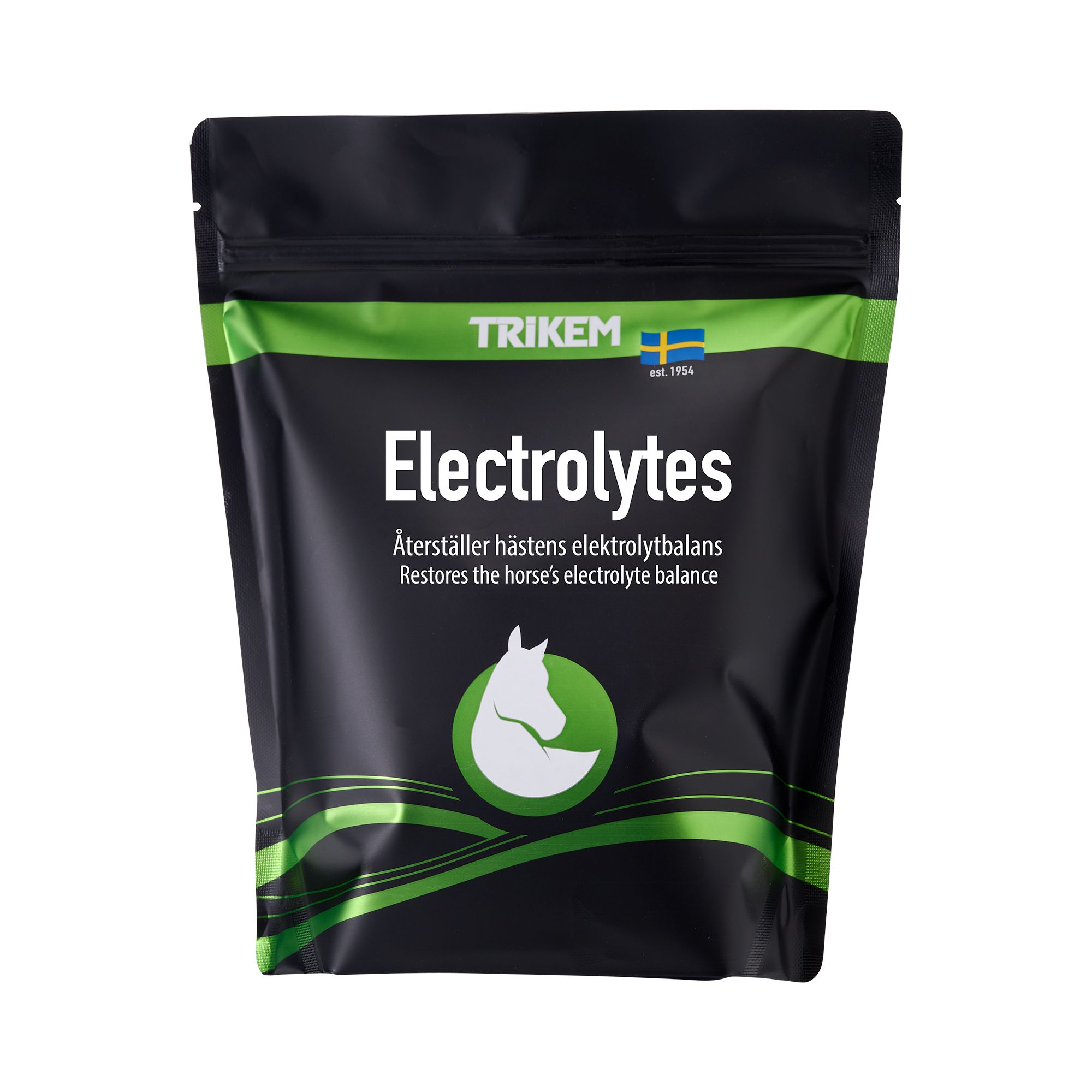 Electrolytes innehåller natrium och magnesium, som är nödvändiga för upprätthållandet av hästens balans mellan vätska och elektrolyter. Vid fysisk ansträngning förlorar hästen stora mängder svett vilk