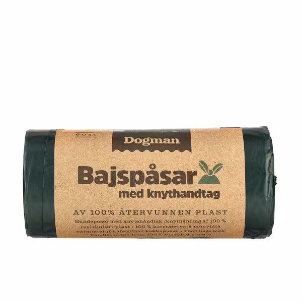 Dogman Bajspåsar 100% återv plast 60p, Grön