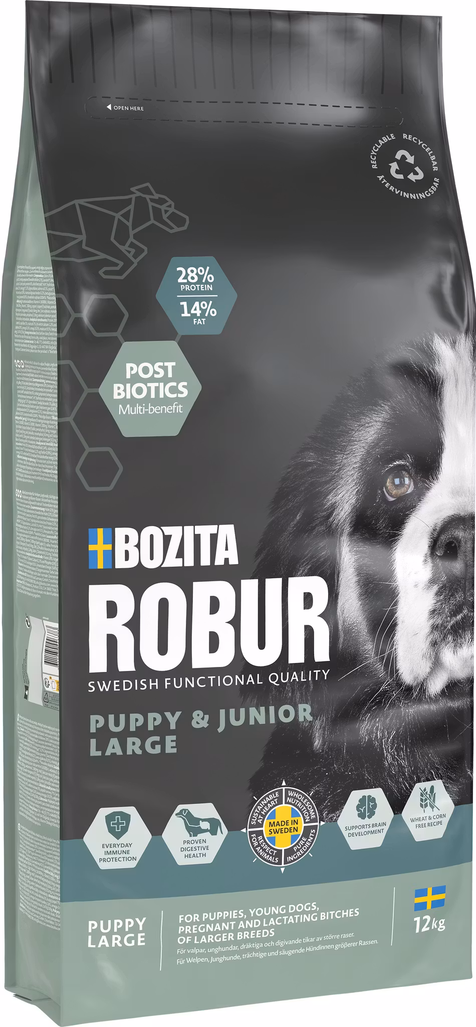 Bozita Robur Puppy & Junior L Torrfoder för hund 12kg