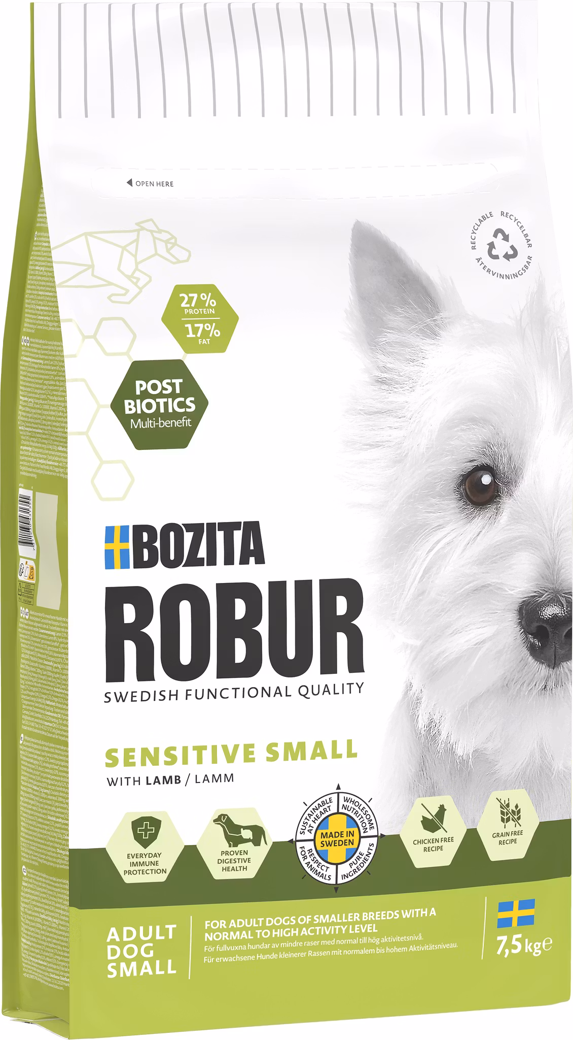 Bozita Robur Adult Small Breed Sensitive Hundfoder 7,5kg
