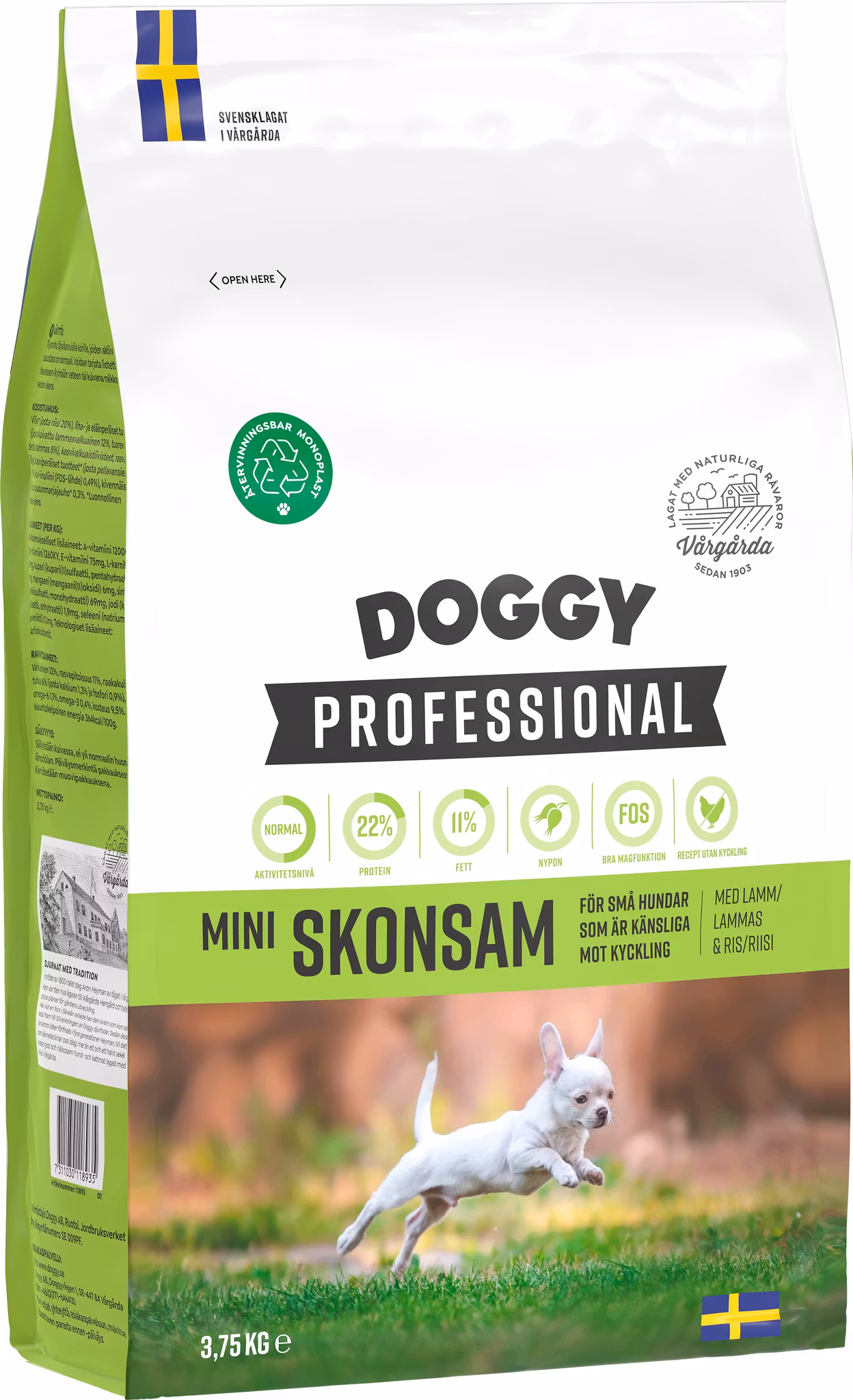 Doggy Professional Mini Skonsam Hundfoder 3,75kg