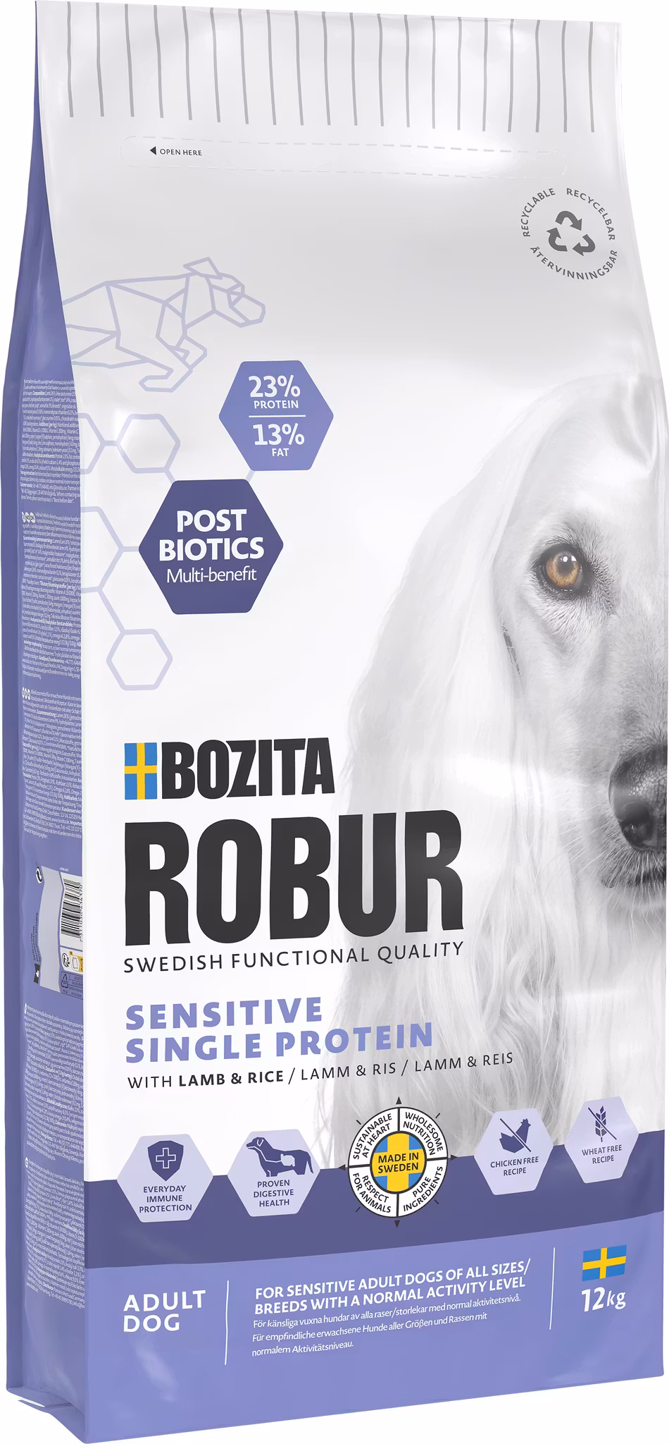 Bozita Robur Adult Sensitive Single Protein Lamb Hundfoder 12kg