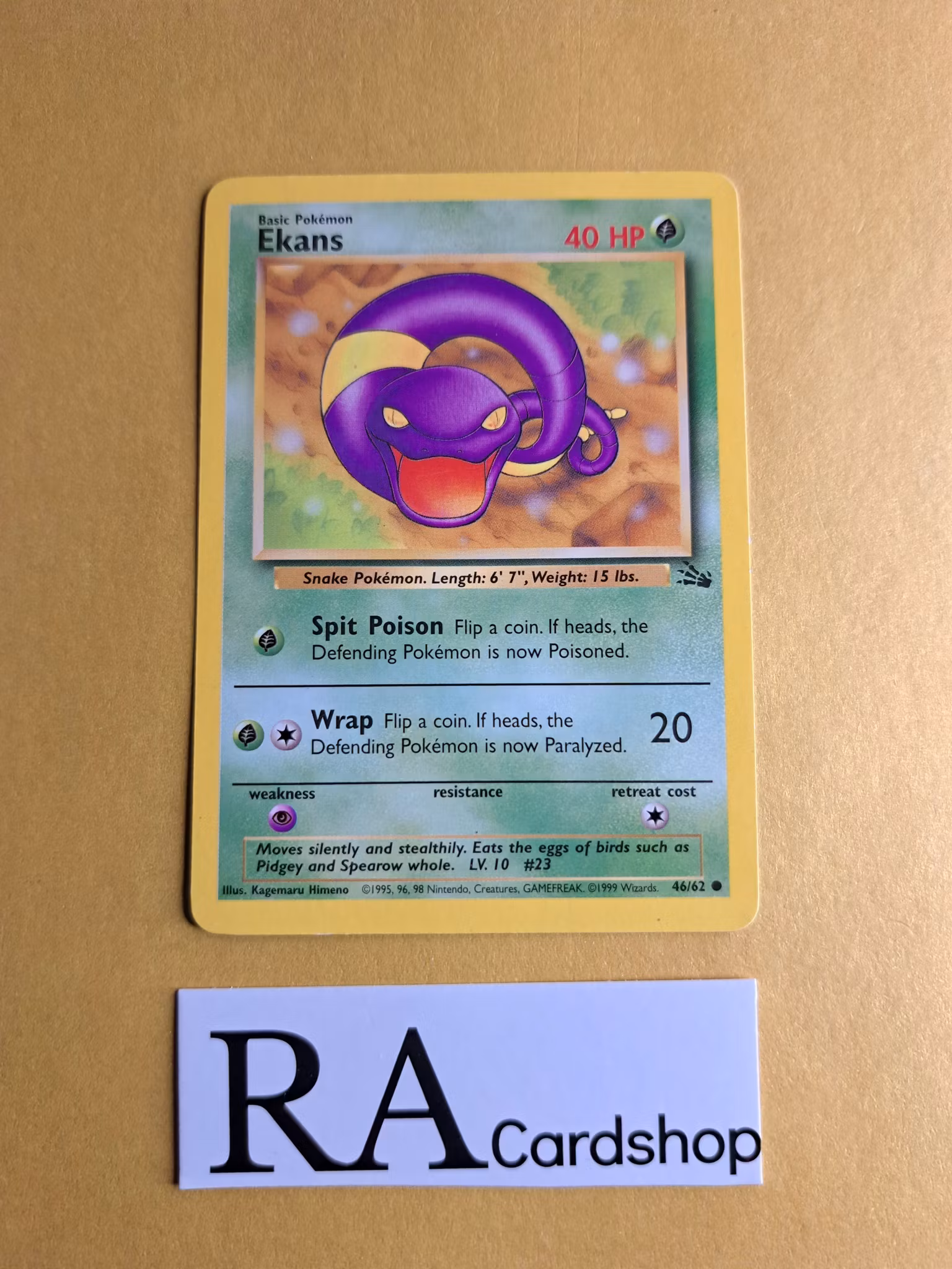Ekans Common (5) 46/62 Fossil Pokemon