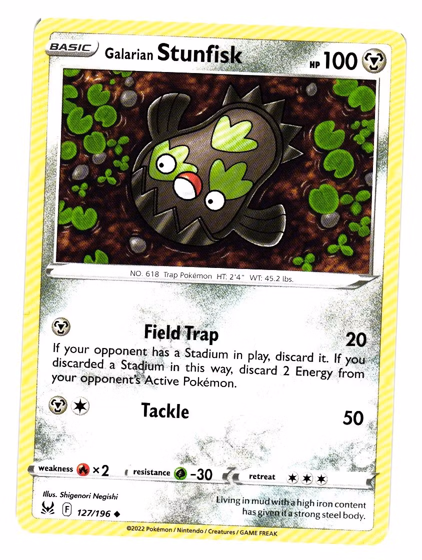 Galarian Stunfisk Uncommon 127/196 Lost Origin Pokemon
