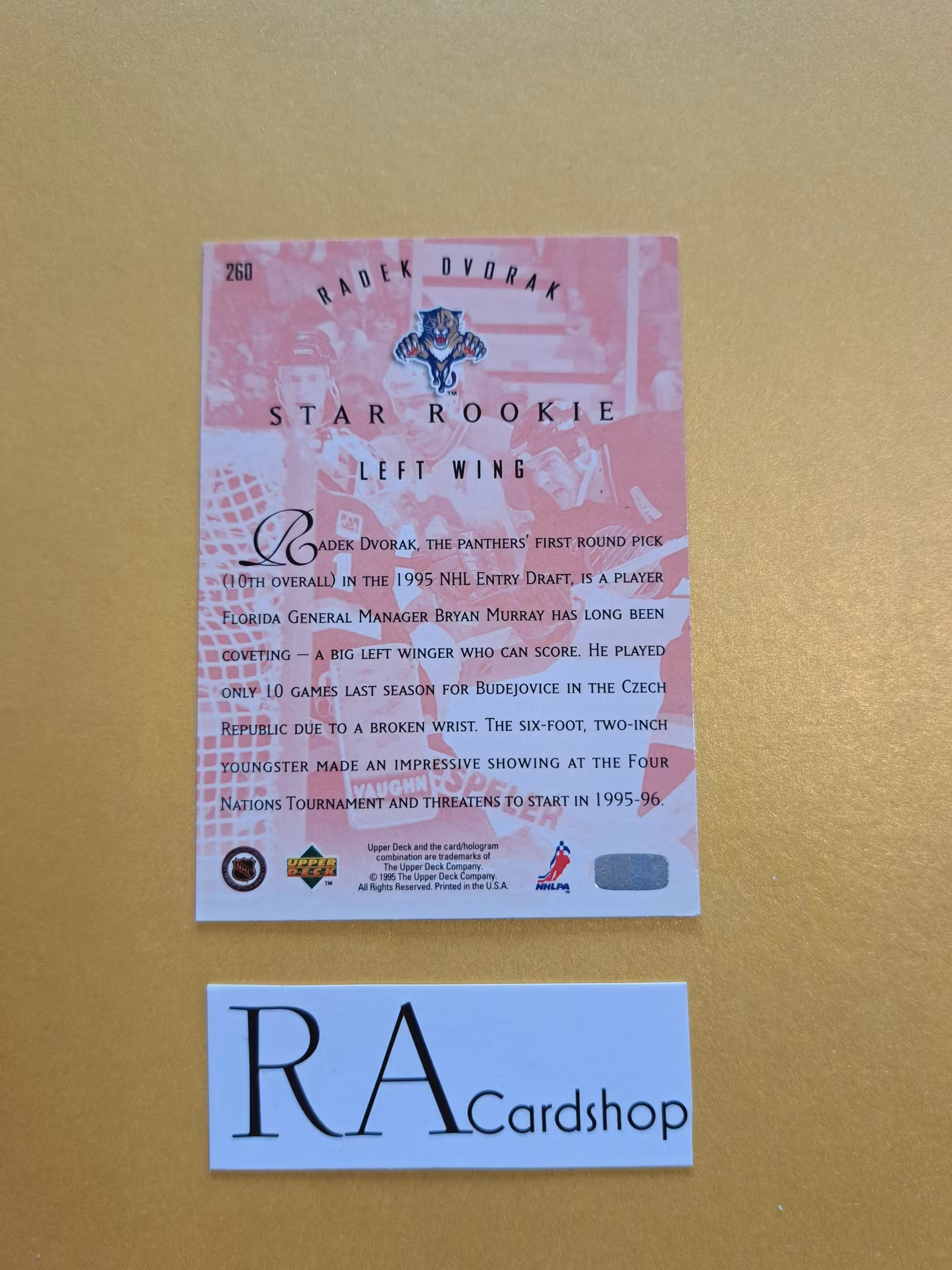 Radek Dvorak 95-96 Upper Deck #260 NHL Hockey