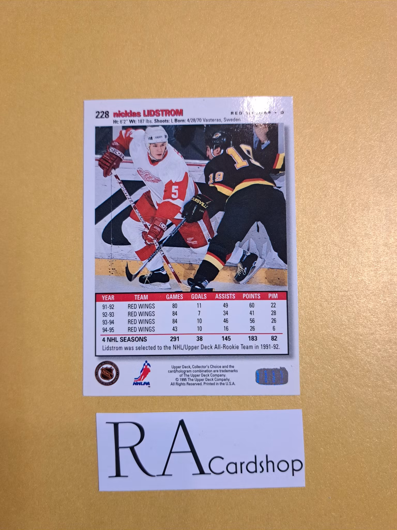 Nicklas Lidstrom 95-96 Upper Deck Choice #228 NHL Hockey