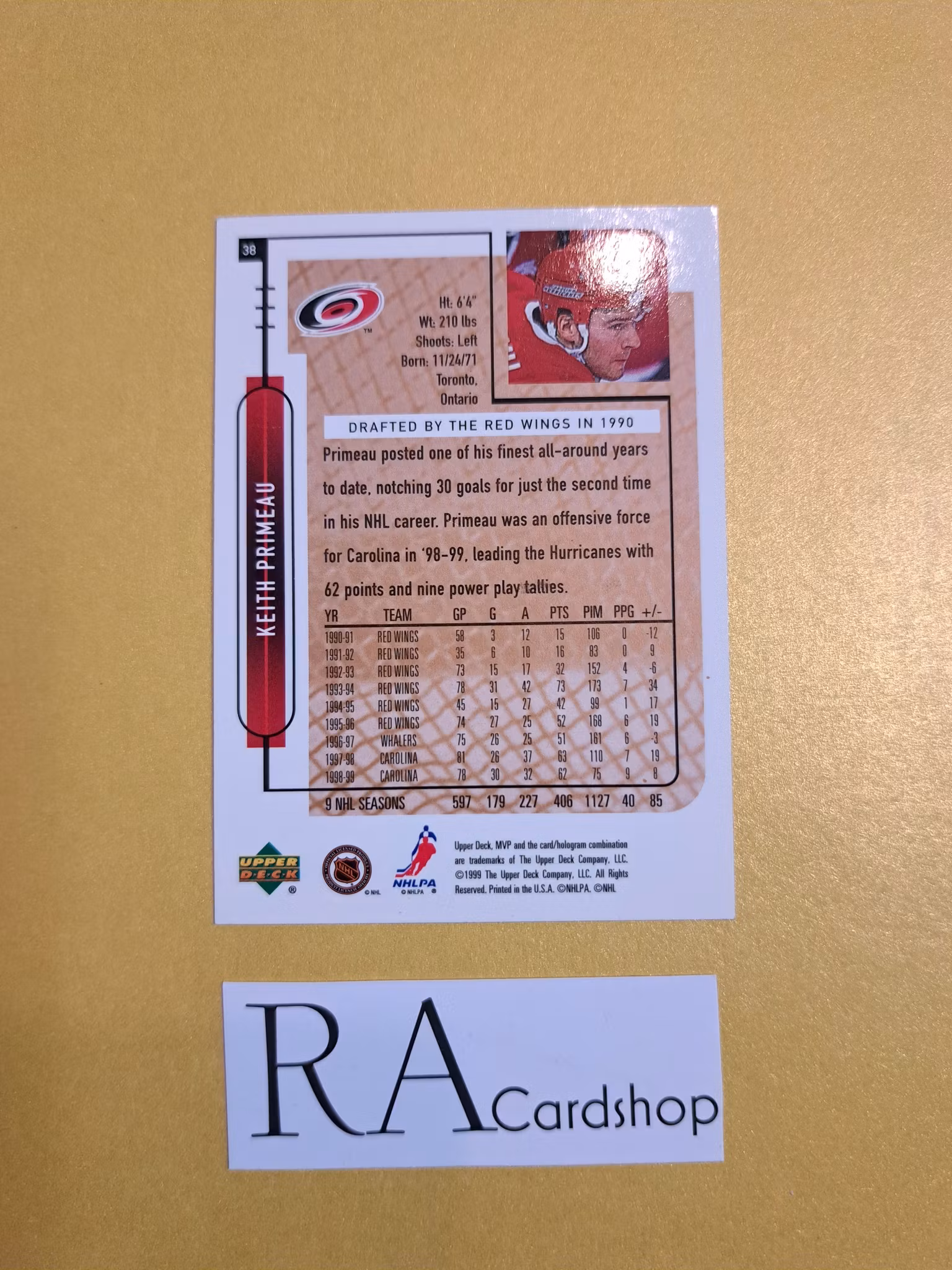Keith Primeau 99-00 Upper Deck MVP #38 NHL Hockey