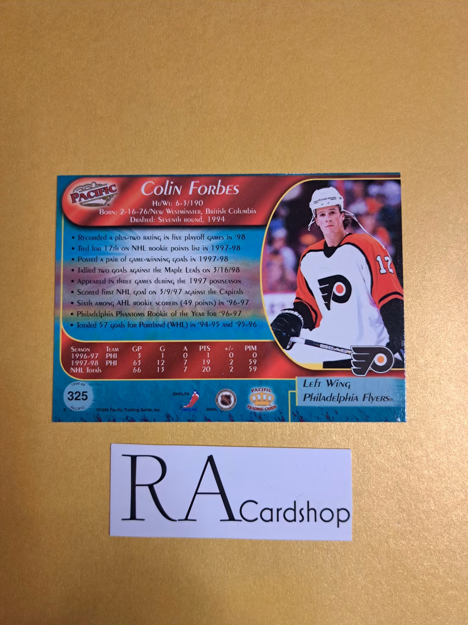 Colin Forbes 98-99 Pacific #325 NHL Hockey