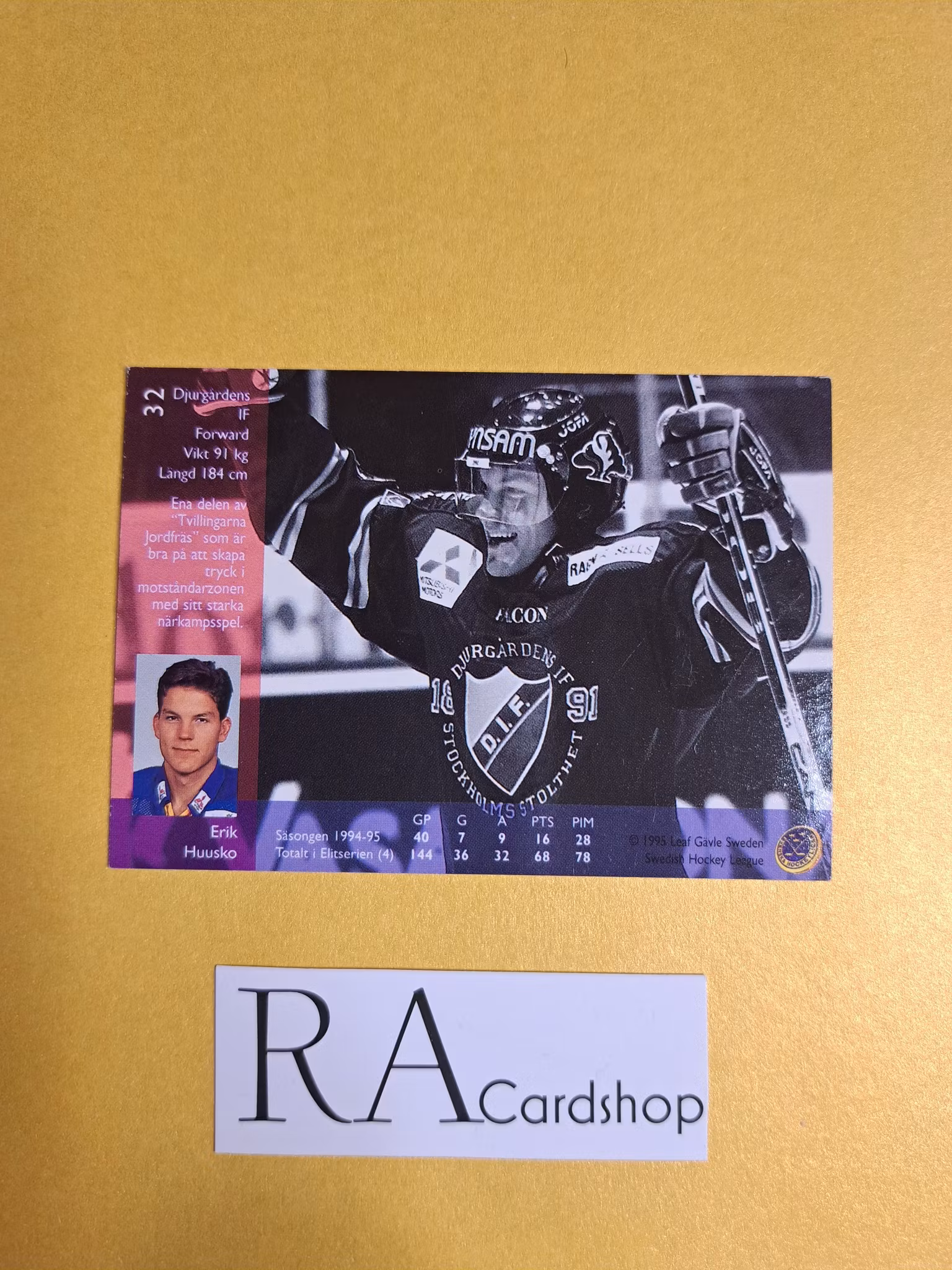 Erik Huusko 95-96 Leaf  #32 SHL Hockey