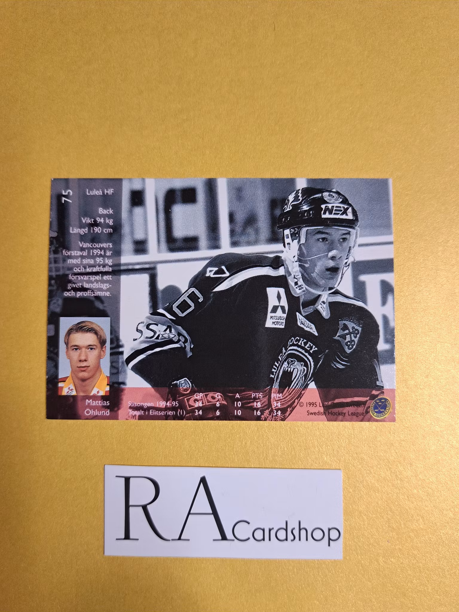Mattias Öhlund 95-96 Leaf  #75 SHL Hockey
