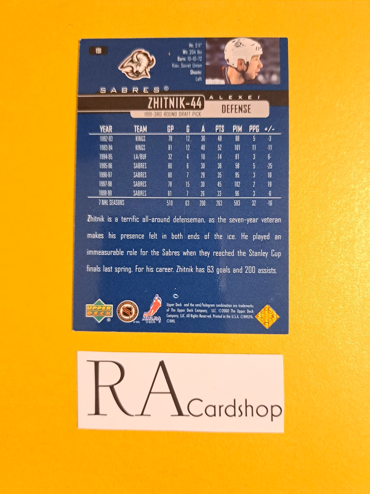 Alexei Zhitnik 99-00 Upper Deck #191 NHL Hockey