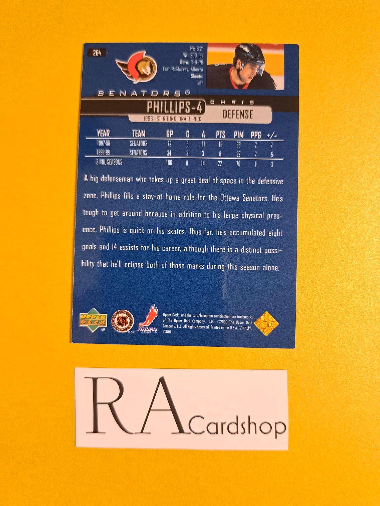Chris Phillips 99-00 Upper Deck #264 NHL Hockey