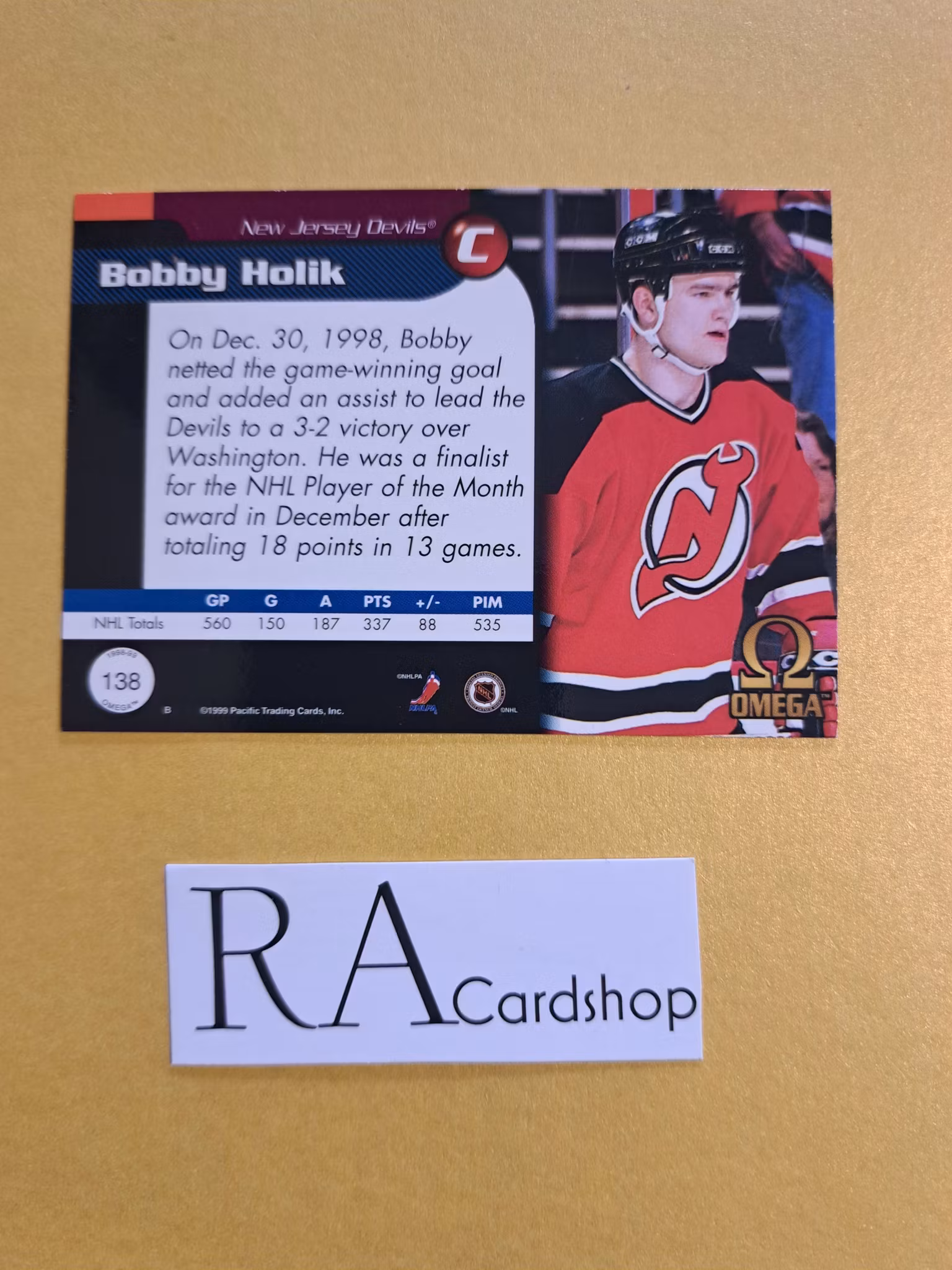 Bobby Holik 98-99 Pacific Omega #138 NHL Hockey